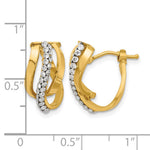Leslie's 14K Polished with Crystals Fancy Wave Hoop Earrings - Product Photo
