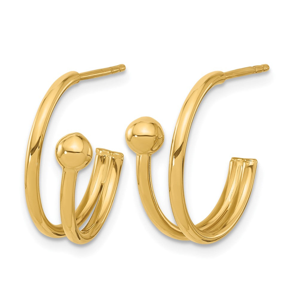 Leslie's 14K Polished J-Hoop Earrings - Product Photo