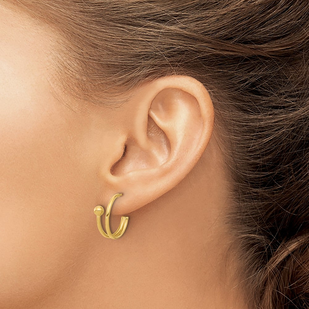 Leslie's 14K Polished J-Hoop Earrings - Product Photo