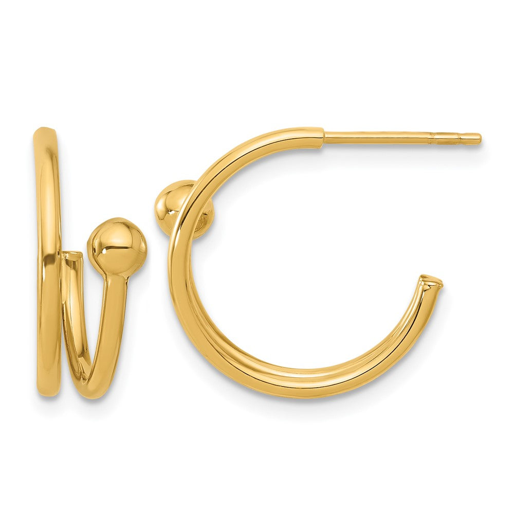 Leslie's 14K Polished J-Hoop Earrings - Product Photo
