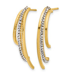 Leslie's 14K Polished with Crystals 3-Row Drop Post Earrings - Product Photo
