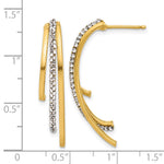 Leslie's 14K Polished with Crystals 3-Row Drop Post Earrings - Product Photo