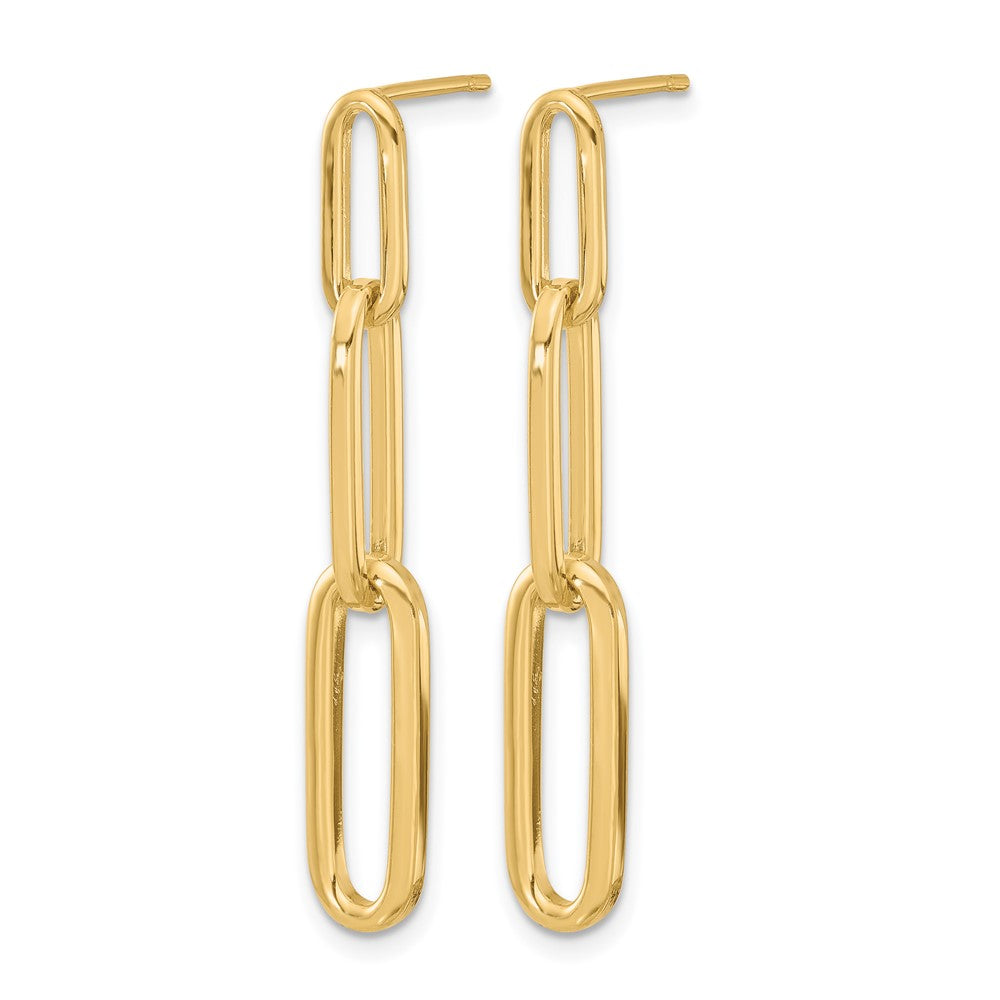 Leslie's 14k Polished Paperclip Link Post Dangle Earrings - Product Photo