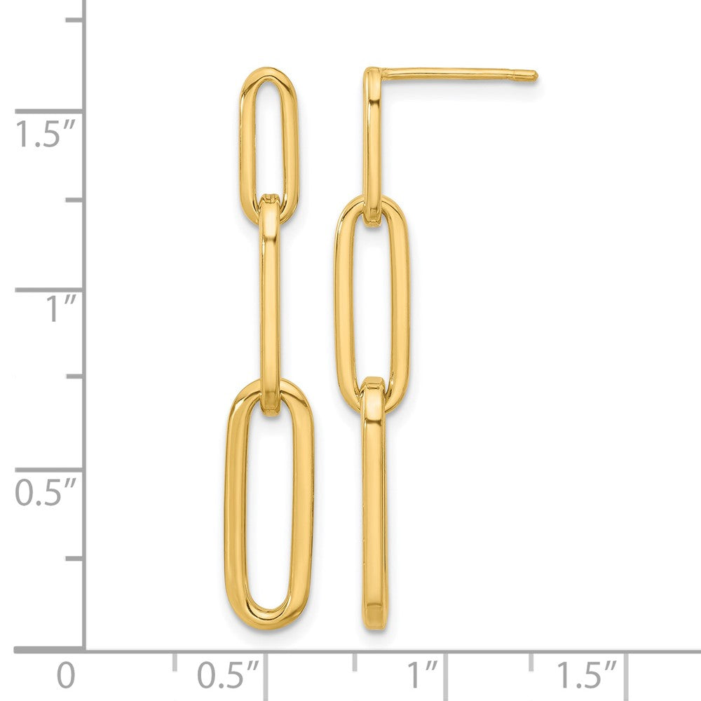 Leslie's 14k Polished Paperclip Link Post Dangle Earrings - Product Photo