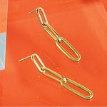 Leslie's 14k Polished Paperclip Link Post Dangle Earrings - Product Photo