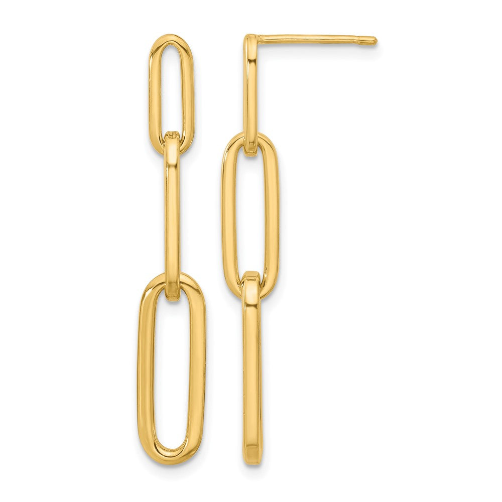 Leslie's 14k Polished Paperclip Link Post Dangle Earrings - Product Photo