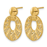 Leslie's 14k Polished D/C Oval Post Dangle Earrings - Product Photo