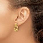 Leslie's 14k Polished D/C Oval Post Dangle Earrings - Product Photo