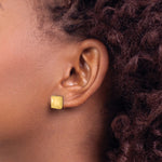 Leslie's 14K Polished Hollow Puffed Square Post Earrings - Product Photo