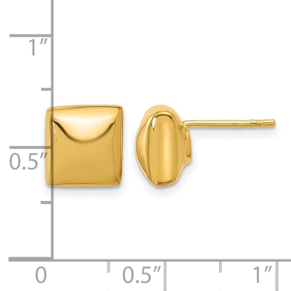 Leslie's 14K Polished Hollow Puffed Square Post Earrings - Product Photo