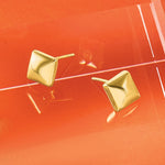 Leslie's 14K Polished Hollow Puffed Square Post Earrings - Product Photo