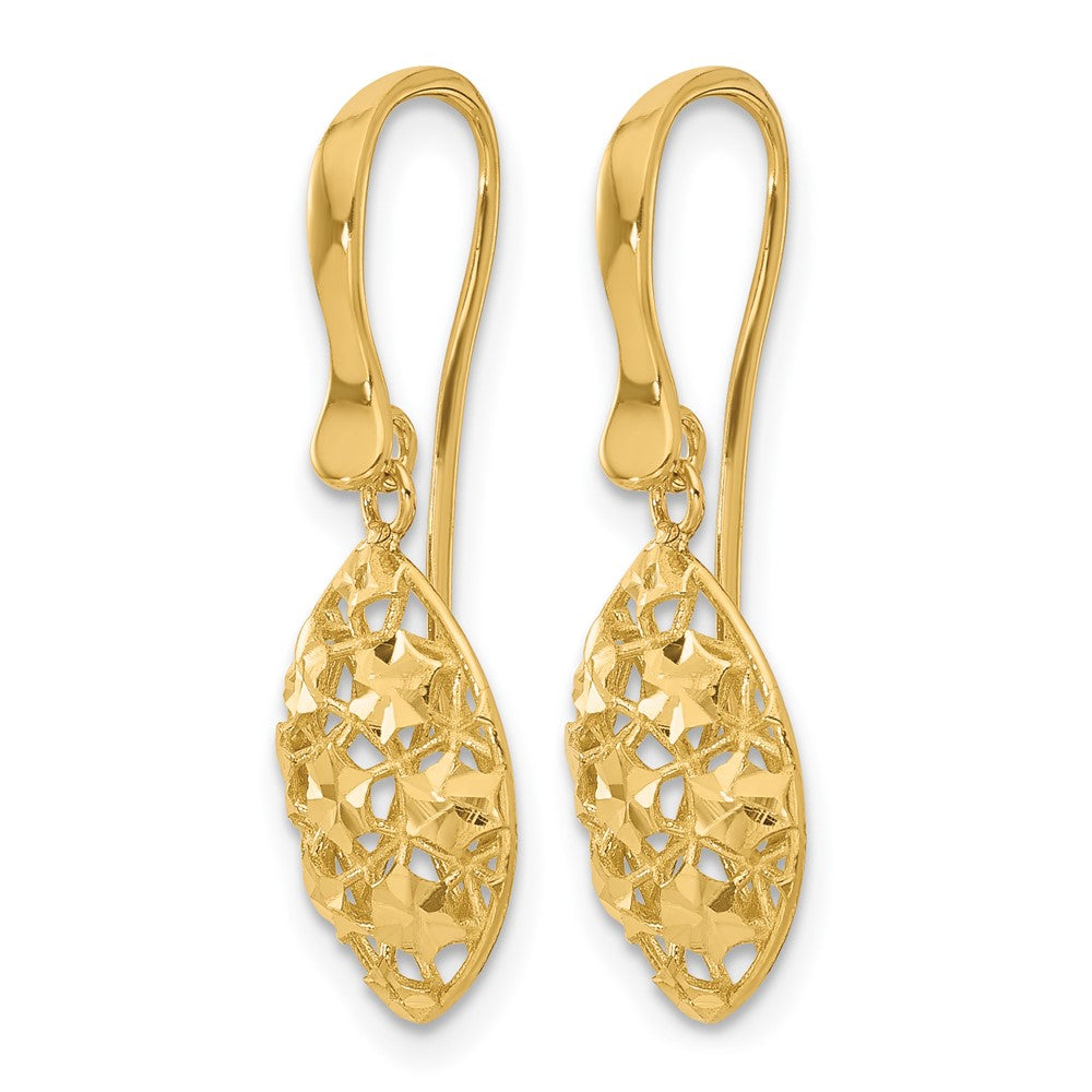 Leslie's 14k Polished D/C Shepherd Hook Dangle Earrings - Product Photo