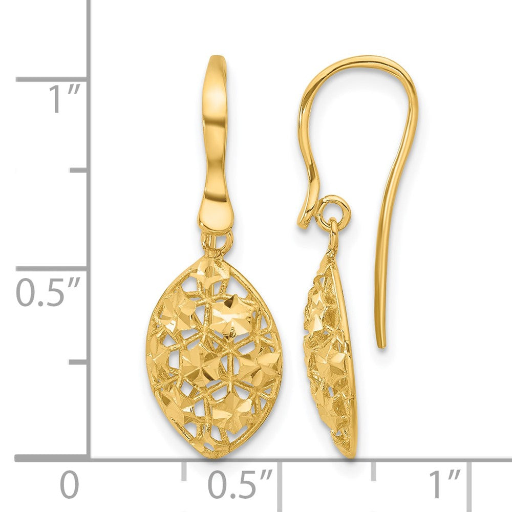 Leslie's 14k Polished D/C Shepherd Hook Dangle Earrings - Product Photo