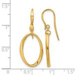 Leslie's 14k Polished Oval Shepherd Hook Dangle Earrings - Product Photo