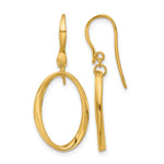 Leslie's 14k Polished Oval Shepherd Hook Dangle Earrings - Product Photo