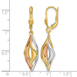 Leslie's 14K Tri-Color Polished Dangle Leverback Earrings - Product Photo