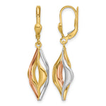 Leslie's 14K Tri-Color Polished Dangle Leverback Earrings - Product Photo