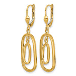 Leslie's 14K Polished Ovals Dangle Leverback Earrings - Product Photo