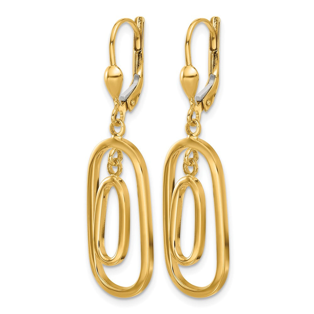 Leslie's 14K Polished Ovals Dangle Leverback Earrings - Product Photo