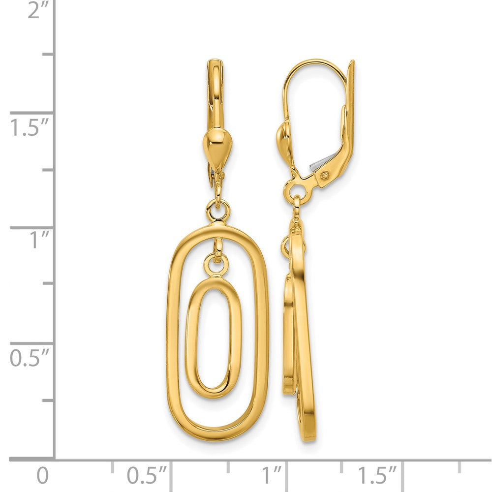 Leslie's 14K Polished Ovals Dangle Leverback Earrings - Product Photo