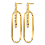 Leslie's 14K Polished and Diamond-cut Oval Dangle Post Earrings - Product Photo