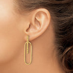 Leslie's 14K Polished and Diamond-cut Oval Dangle Post Earrings - Product Photo