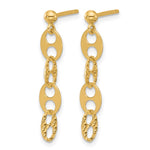 Leslie's 14K Polished and Textured Fancy Link Dangle Earrings - Product Photo