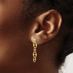 Leslie's 14K Polished and Textured Fancy Link Dangle Earrings - Product Photo