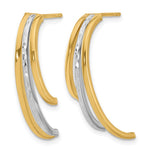 Leslie's 14K w/Rhodium Polished and D/C 3-Row Drop Post Earrings - Product Photo