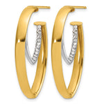 Leslie's 14K w/White Rhodium Polished w/Crystal Oval Drop Post Earrings - Product Photo