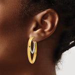 Leslie's 14K w/White Rhodium Polished w/Crystal Oval Drop Post Earrings - Product Photo