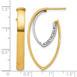 Leslie's 14K w/White Rhodium Polished w/Crystal Oval Drop Post Earrings - Product Photo