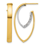 Leslie's 14K w/White Rhodium Polished w/Crystal Oval Drop Post Earrings - Product Photo