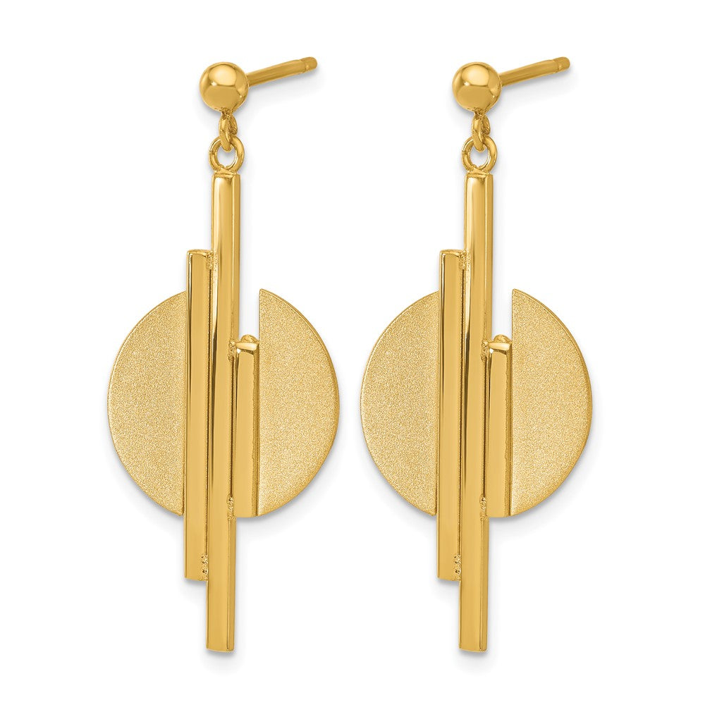 Leslie's 14K Polished and Brushed Dangle Post Earrings - Product Photo