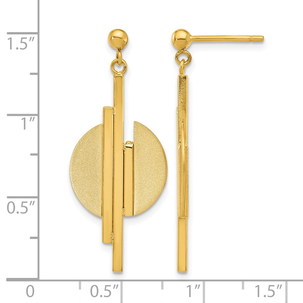 Leslie's 14K Polished and Brushed Dangle Post Earrings - Product Photo