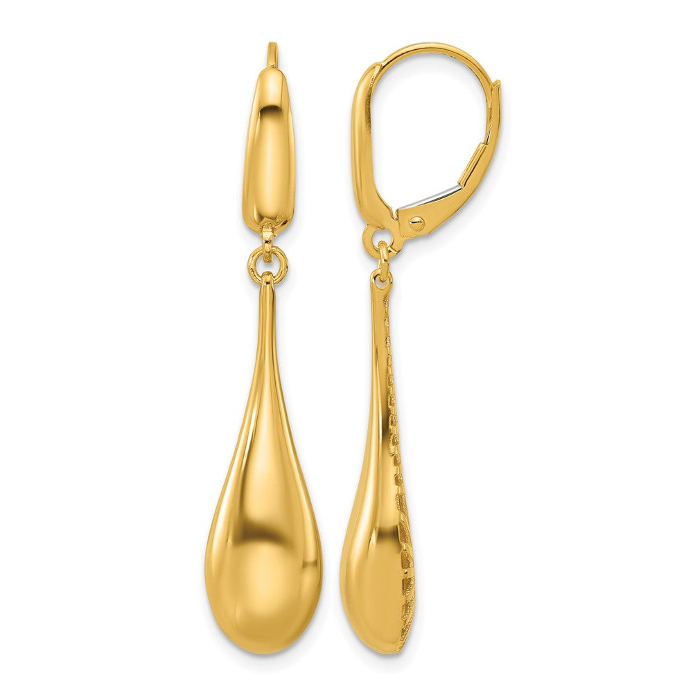 Leslie's 14K Polished Teardrop Dangle Leverback Earrings - Product Photo