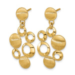 Leslie's' 14K Polished and Satin Circles Post Dangle Earrings - Product Photo