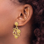 Leslie's' 14K Polished and Satin Circles Post Dangle Earrings - Product Photo