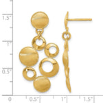 Leslie's' 14K Polished and Satin Circles Post Dangle Earrings - Product Photo