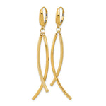 Leslie's 14k Polished and Textured Tube Dangle Leverback Earrings - Product Photo