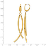 Leslie's 14k Polished and Textured Tube Dangle Leverback Earrings - Product Photo