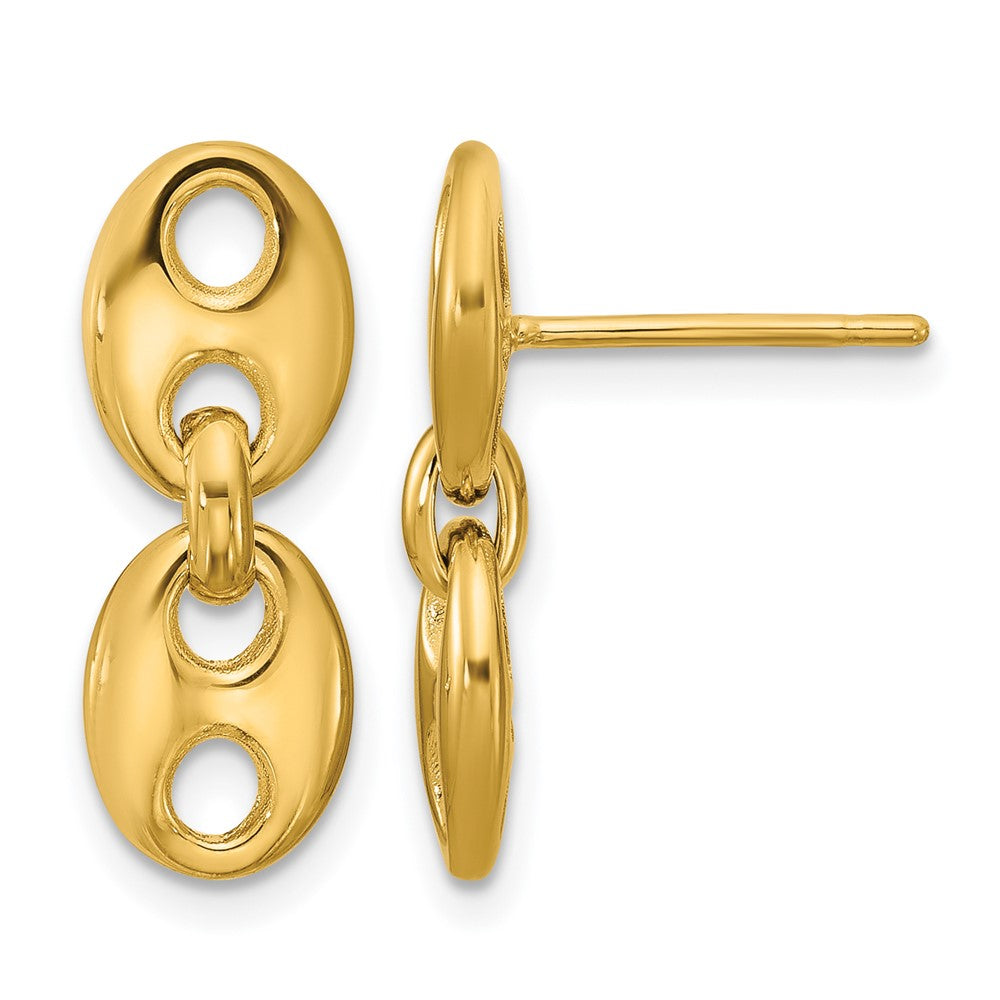 Leslie's 14K Polished Hollow Dangle post Earrings - Product Photo