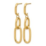 Leslie's 14K Polished Oval Link Dangle Post Earrings - Product Photo