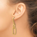 Leslie's 14K Polished Oval Link Dangle Post Earrings - Product Photo