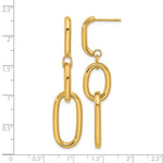Leslie's 14K Polished Oval Link Dangle Post Earrings - Product Photo