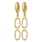 Leslie's 14K Polished/Dia-cut Beaded Link Dangle Leverback Earrings - Product Photo