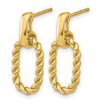 Leslie's 14K Polished and Twisted Oval Link Dangle Post Earrings - Product Photo