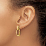 Leslie's 14K Polished and Twisted Oval Link Dangle Post Earrings - Product Photo