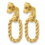 Leslie's 14K Polished and Twisted Oval Link Dangle Post Earrings - Product Photo