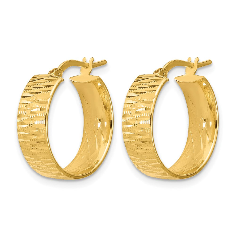 Leslie's 14K Polished and Diamond-cut Round Hoop Earrings - Product Photo